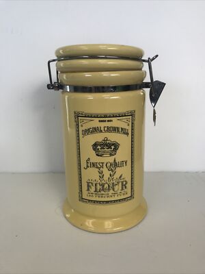 Original Crown Mill Finest Flour Canister Mustard Yellow 973