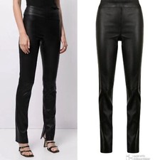 RRP US 995 Helmut Lang slit-cuff black lamb leather trousers NWT
