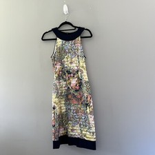 Joseph Ribkoff Navy Blue Floral Sleeveless Dress Women Size 8