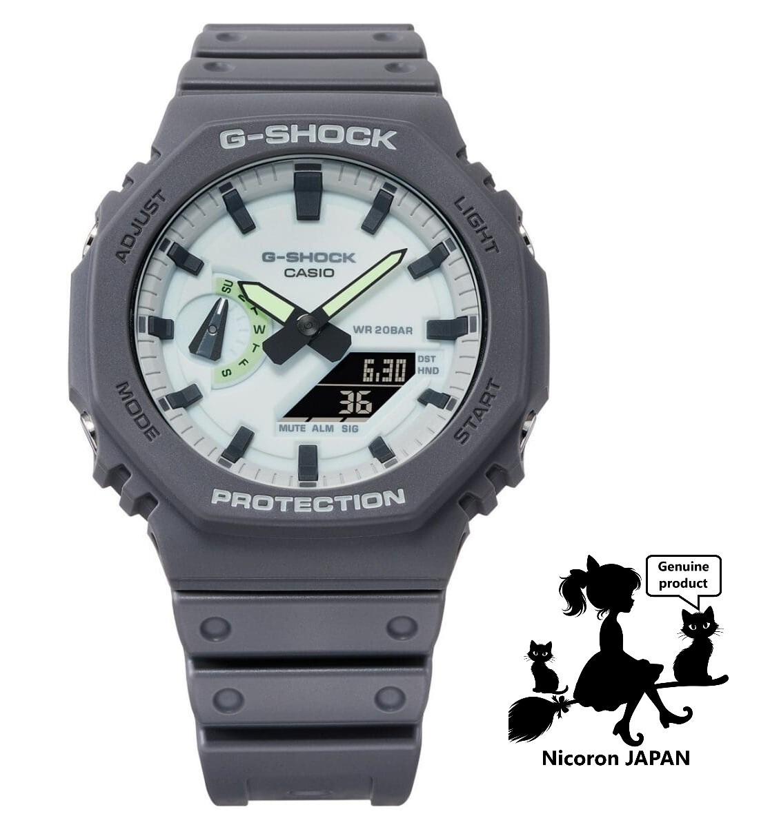 CASIO G-SHOCK Men's Watch GA-2100HD-8AJF HIDDEN GLOW series JAPAN