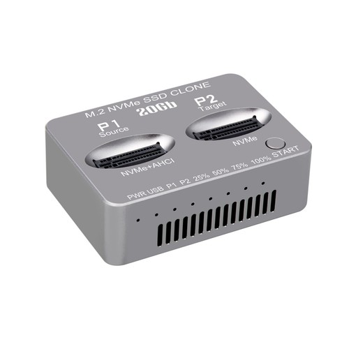 High Speed USB 3.2 Gen2 Type C Dual Ports M.2 NVME SSD Clone Docking Station