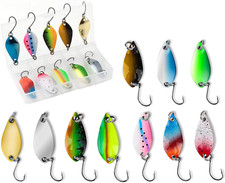 10PCS Cucchiaini Pesca Spinning Trota Con Scatola per Attrezzatura, Ondulanti Tr
