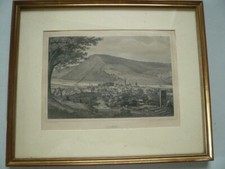Lohr/Main, anno 1842, Stahlstich v. Mayer Carl Hinter Glas gerahmt, 20 x 24