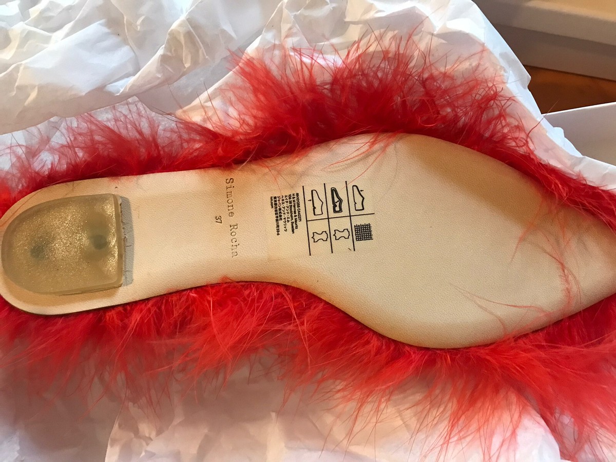 Simone Rocha x H&M Red Fluffy Pumps size 37 (US 7) | eBay