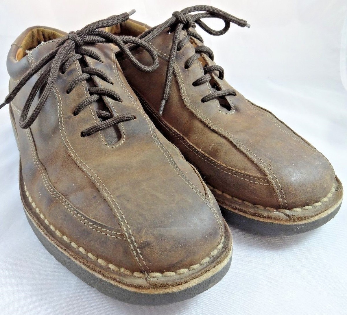 BASS Garth Mens Brown Nubuck Suede Shoes 11D Lace Up Oxfords Casual Comfort