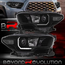 For 2016-2023 Tacoma TRD Pro Black Projector Headlight Signal Lamp Pair LH+RH