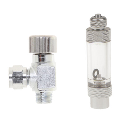 2er Set, Aquarium CO2 Blasenzähler mit CHECK VALVE Regulator DIFFUSER