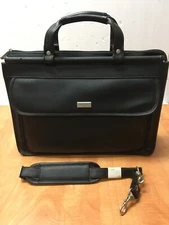 US Luggage New York Leather Briefcase Luggage Carry Bag Black