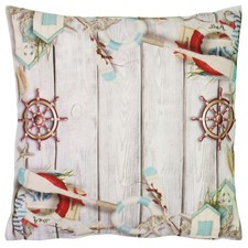 Kissenbezug KissenHülle 40x40 MARITIM Dekokissen Kissen Steuerrad Nordisch Grau