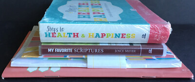 LOT OF 4 JOYCE MEYER NOTECARDS HEALTH HAPPINESS BOOK CD NEW AA