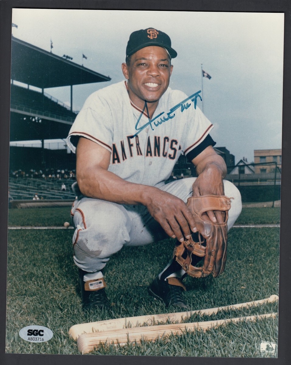 Willie Mays Autographed 8x10 Photo San Fransico Giants Wall Plaque
