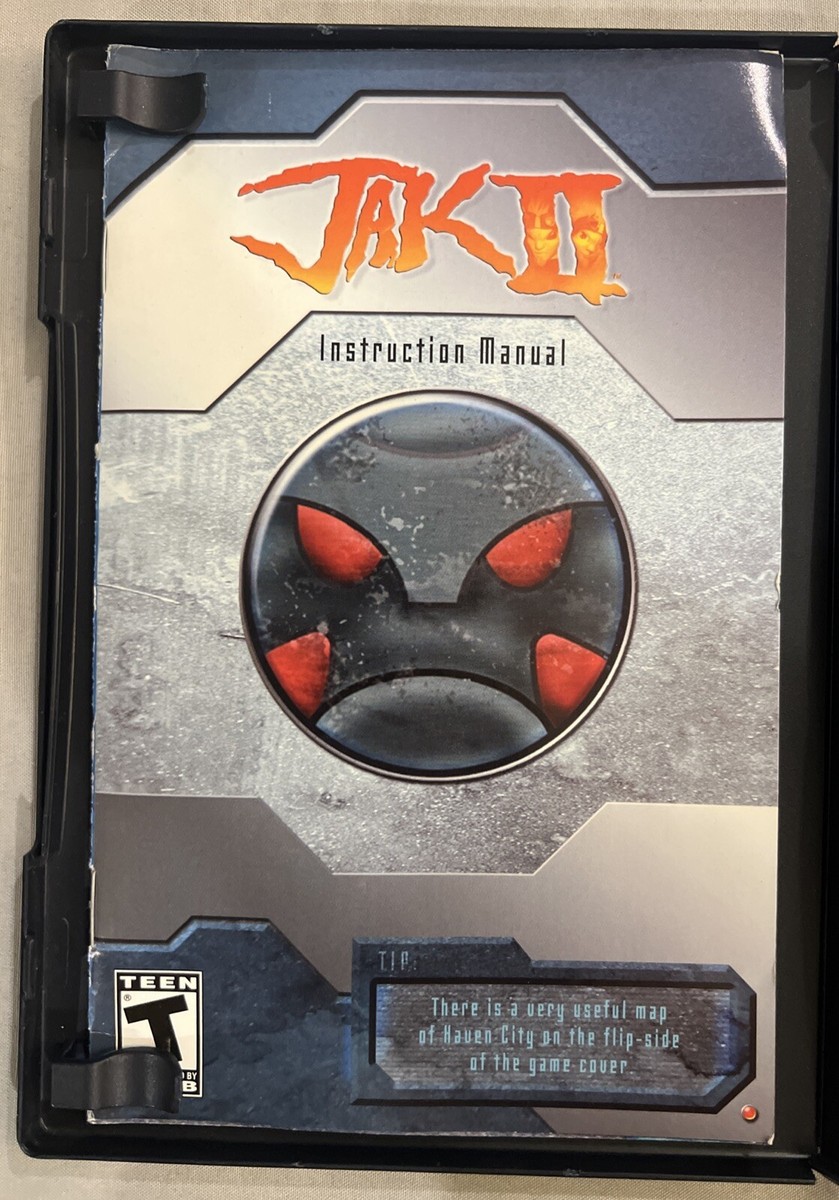 Jak II (Sony PlayStation 2, 2003) Case, Disc & Booklet