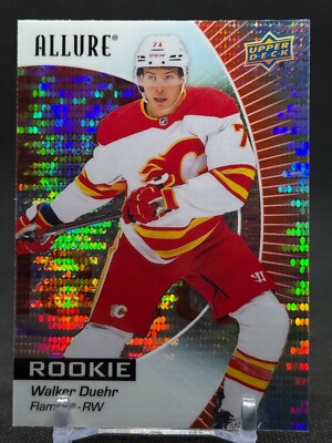 2023-24 Upper Deck Allure Red Rainbow Walker Duehr #118 RC Calgary Flames