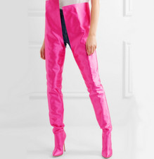 Women Pointed Toe Over The Knee Boots Waist High Long Boots Slip on Stage Shoes