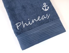 Handtuch 30x50 cm mit Namen und maritimen Motiv Personalisiert Geschenk Geburt