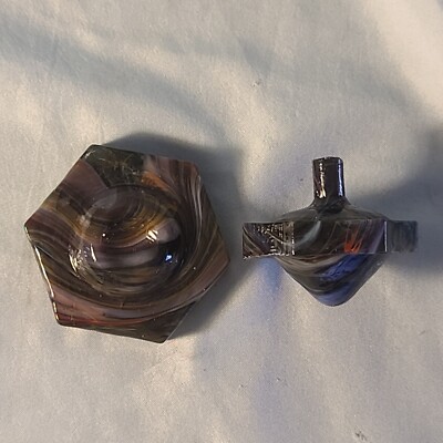 ANDY DAVIS, Glass Art Spinning Hex Top & Base, Oncore Run (?), #209D