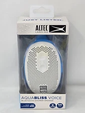 Altec Lansing AquaBliss Voice IMW396-AB Bluetooth Shower Speaker, Aqua Blue NEW