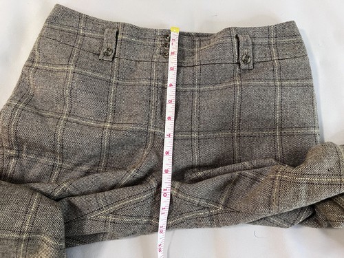 Ann Taylor Women’s Pants Size 6 Cropped Plaid Wool Cotton Brown - Picture 4 of 8