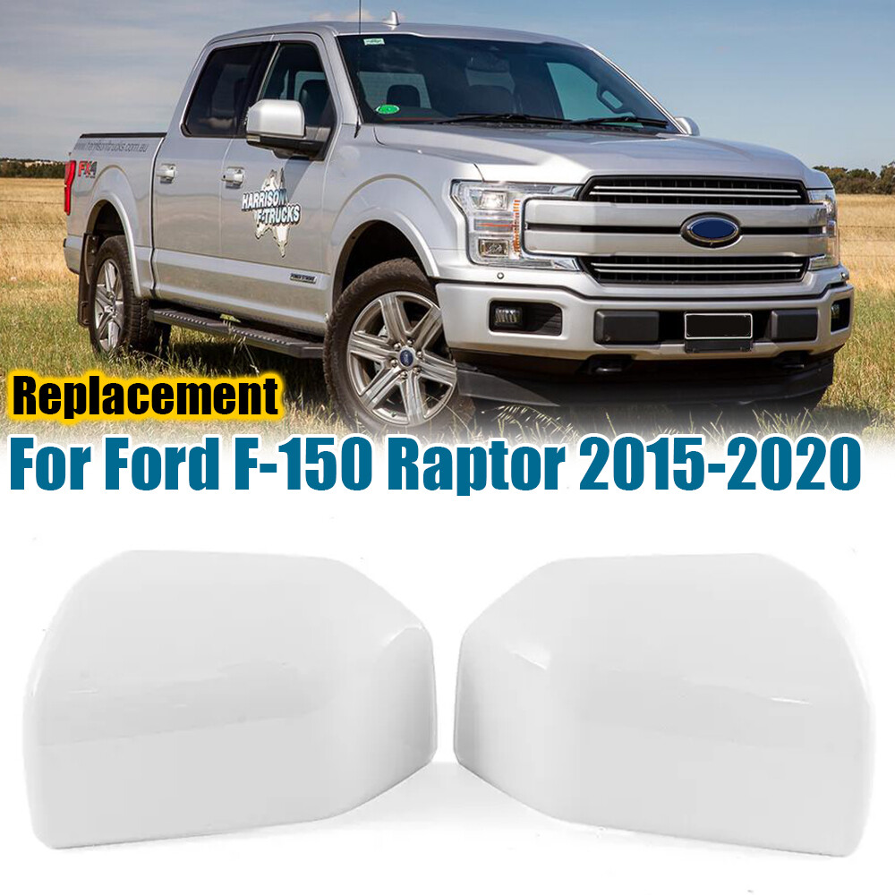 ABS White Clip-on Side Mirror Cover Caps For 2015-2020 Ford F150 F-150 Raptor