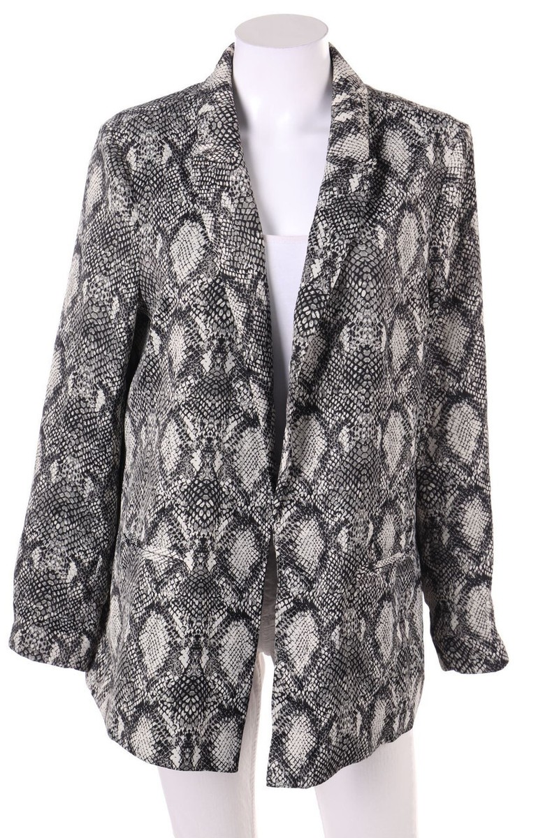 MANGO violeta Blazer Animal Print M grey shades