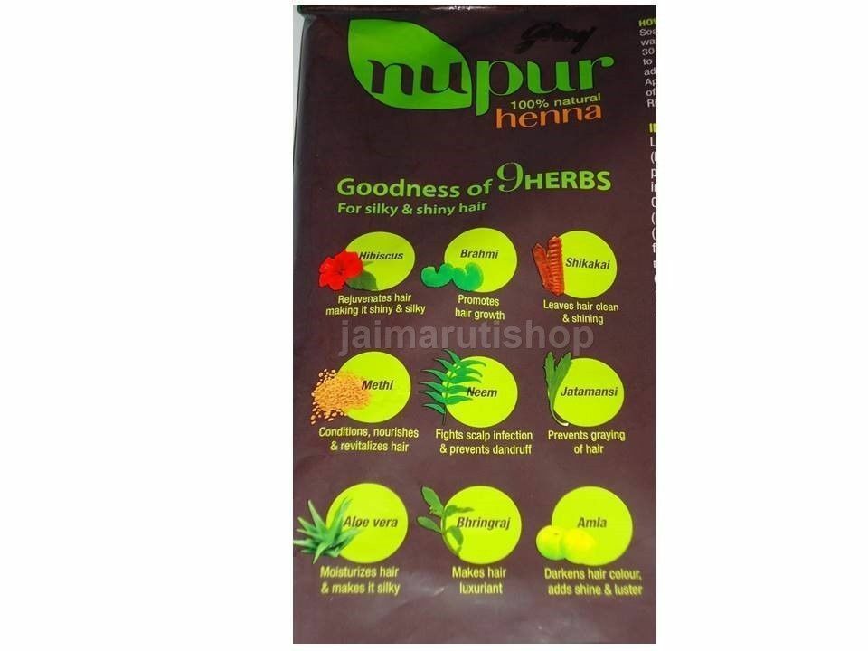 Godrej Nupur Mehendi Henna Hair Color powder 100% Natural