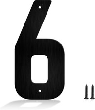4 Inch House Numbers for Outside, Black Metal Address Numbers, Modern House Numb