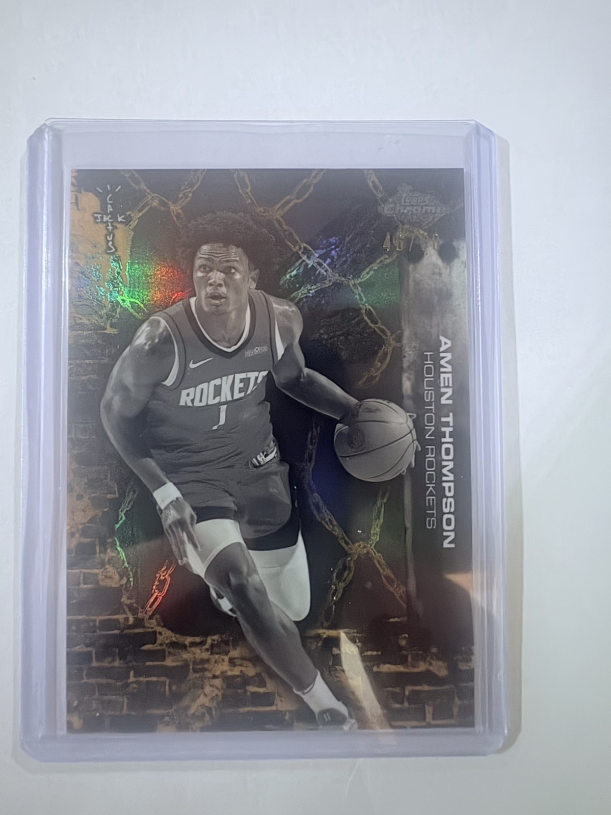 Amen Thompson 2025-26 Topps Chrome Cactus Jack #46/50 Gold Rockets Fresh Pull ‼️