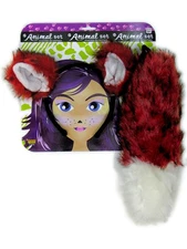 Adult or Child Costume Accessory Fox Headpiece Ears and Tail Animal Set