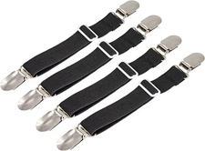 4Pcs Adjustable Bed Sheet Fasteners Suspenders, Elastic Sheet Band Straps