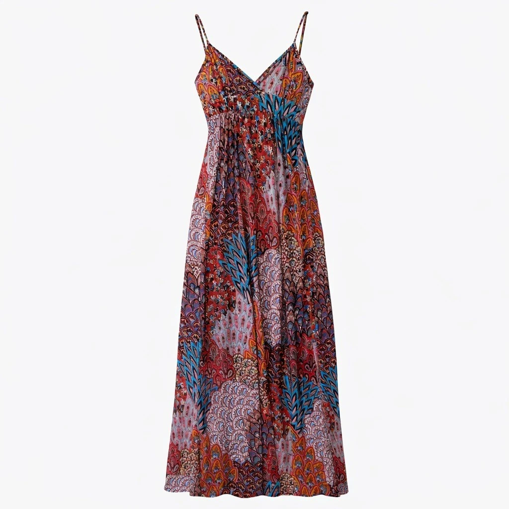 Twenty One Peacock Paisley Babydoll Maxi Dress V Neck Spaghetti Strap Size S
Opens in a new window o