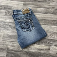 Silver Jeans Co. Suki Mid Slim Boot Jeans W28 L31 Blue Stretch