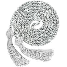 Graduation Honor Cord, Class of 2026, Silver, 67" Long Braided Cord with Tass...
