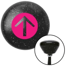 Pink Circle Directional Arrow Up Black Retro Metal Flake Shift Knob M16x1.5 Auto
