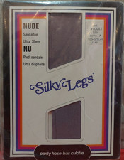 Vintage Pantyhose Silky Legs All Sheer Sandaltoe Color Violet Size A BRFIP2