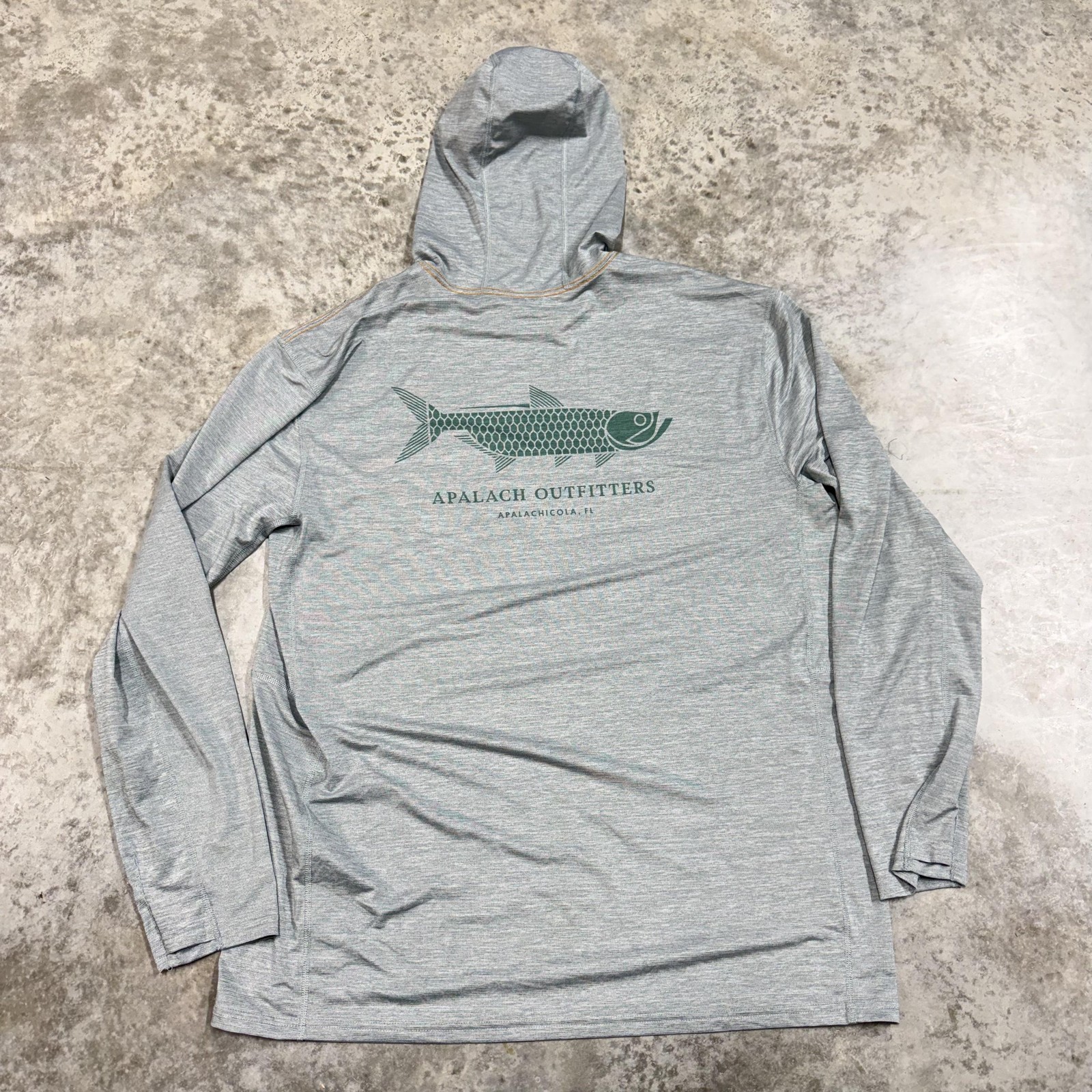 Marsh Wear Hoodie Mens 2XL Gray Lightweight Sun Pullover Apalach Outfitters Fish