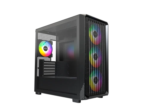 MONTECH X5M - Micro ATX Gaming PC Case, High Airflow, 4x120mm ARGB Fans Pre-inst