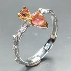 Vintage ring Natural Tourmaline Ring 925 Sterling Silver Size 8 /R466976