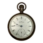 American Waltham Watch Co Antique Pocket Railroad Silver Tone Case Tested Works