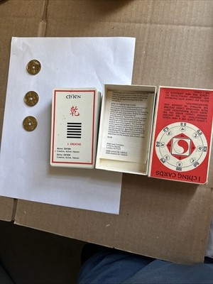 I Ching Cards Deck 1971 Muller Switzerland 3 Coins 80 Cards Complete Vintage