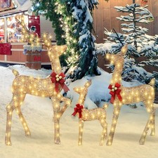 2025 New 62 Inch XXL Lighted Christmas Deer Family Set, 3-Piece 5.2FT Lighted...