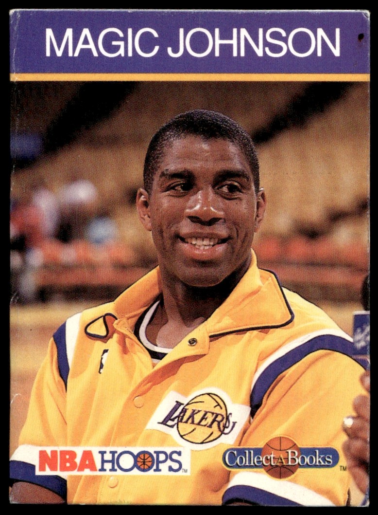 1990 Hoops CollectABooks Magic Johnson #29 Los Angeles Lakers