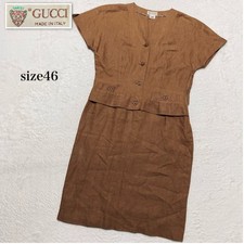 Rare Linen 100 Gucci Docking Dress Long Length Hemp Size46 L Xl Made In Italy Br