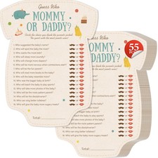 55PCS Baby Shower Games, Guess Who Mommy or Daddy Game Cards Fun Baby Shower ...