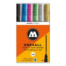 Molotow One4All Acrylic Marker 127HS Metallic Set (6 Markers) - 2mm Tip