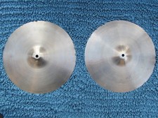 VINTAGE Avedis ZILDJIAN 14" NEW BEAT HI HAT CYMBALS - 839G  1290G  VIDEO