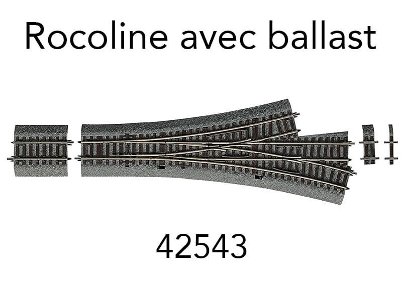 Aiguillage triple avec ballast souple ROCO 42543 pour bifurcations fluides HO