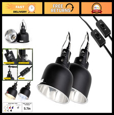 2 Pack Deep Dome Reptile Light Fixture, 5.5in, UVB Heat Basking Lamp, 100W