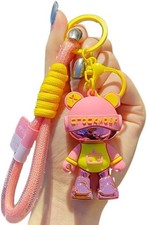 Fashionable Cute Cartoon Bear Keychain Wristband Keychain Resin Animal Pendant