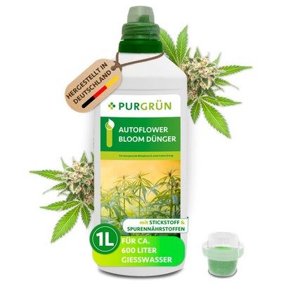 Purgrün Autoflower Bloom Dünger, NPK 6+6+8, hoher Ertrag, 1 Liter