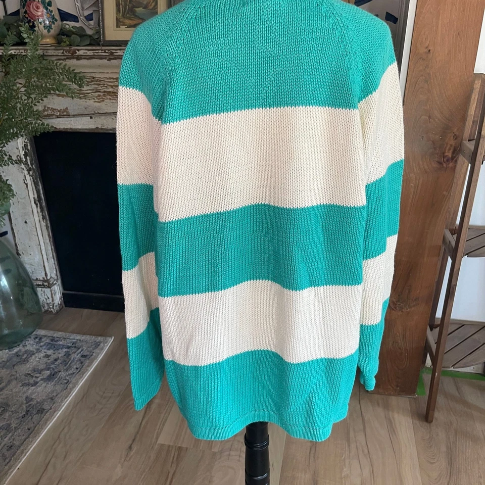 Vintage 90s Streetwear Striped Chunky Ribbed Knit Sweater - Image 4 of 4